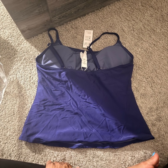 Lee Royal Blue Tankini Top with Built-In Shelf Bra - Picture 2 of 3